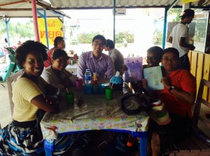 Hanging out under cover while it rains! It rained only for 15 minutes but we are all on motorbikes soooooo we waited it out! 