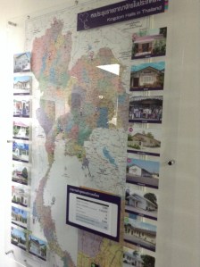 Map of Hailand and all the congregation Kingdom Hals around the country. 