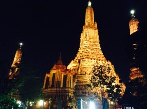 We wanted to visit the temples in Bangkok at night so it would all be lit up! It was beautiful! 