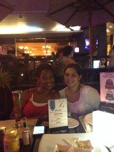 Sitting outside for dinner! With Ashley ( on the left) and Susi (on the right) not pictured: me, Emily and Eli 