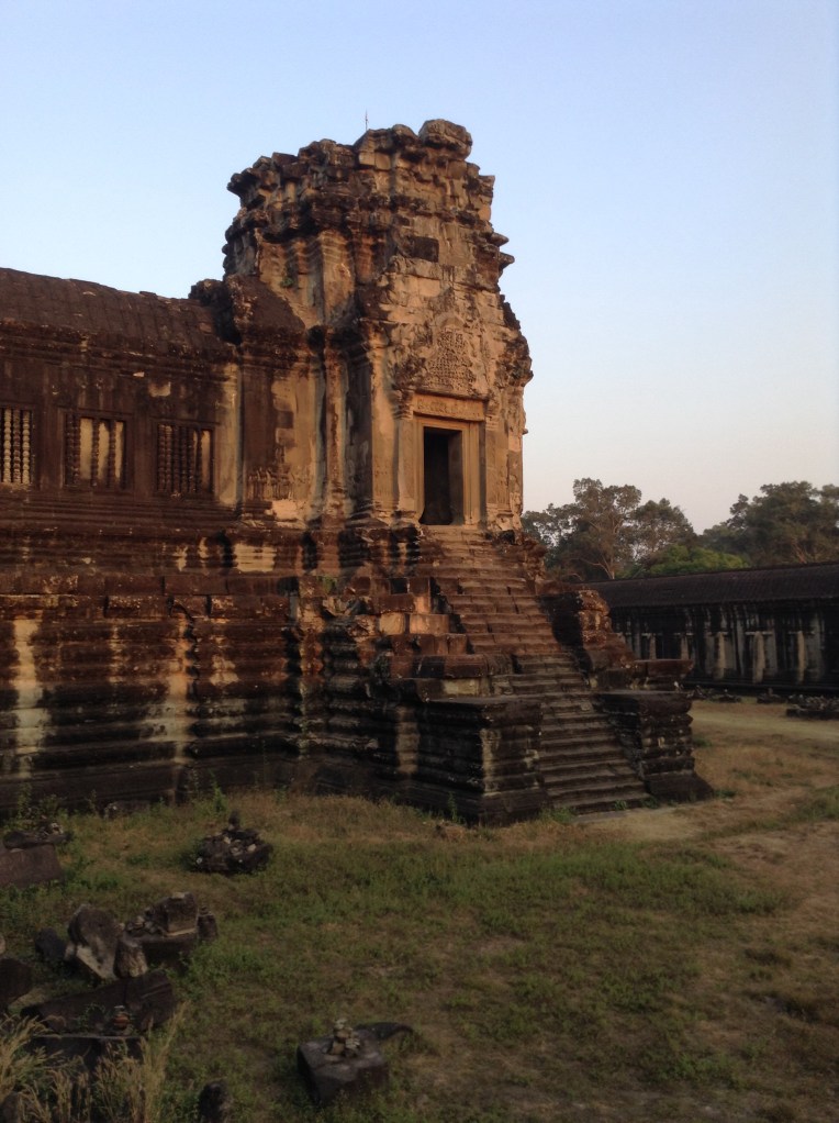 Temples at sunset. It was beautiful and glowy! The perfect time of day to make the temples look even more intricate and dramatic.