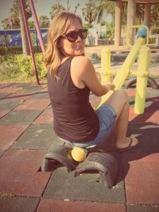 We found a huuuuge park with a giant play structure! I found a teeter totter... let myself get super excited... to find out it was broken!!! I was sorely disappointed! It's okay,Thailand... I forgive you. You gave me elephants so I'll let the teeter totter incident go! This time!